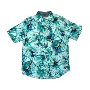 Tommy Bahama Blue & Green Hawaiian Collared Shirt L
